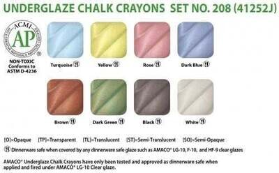 Underglaze Chalk Crayon Set #208