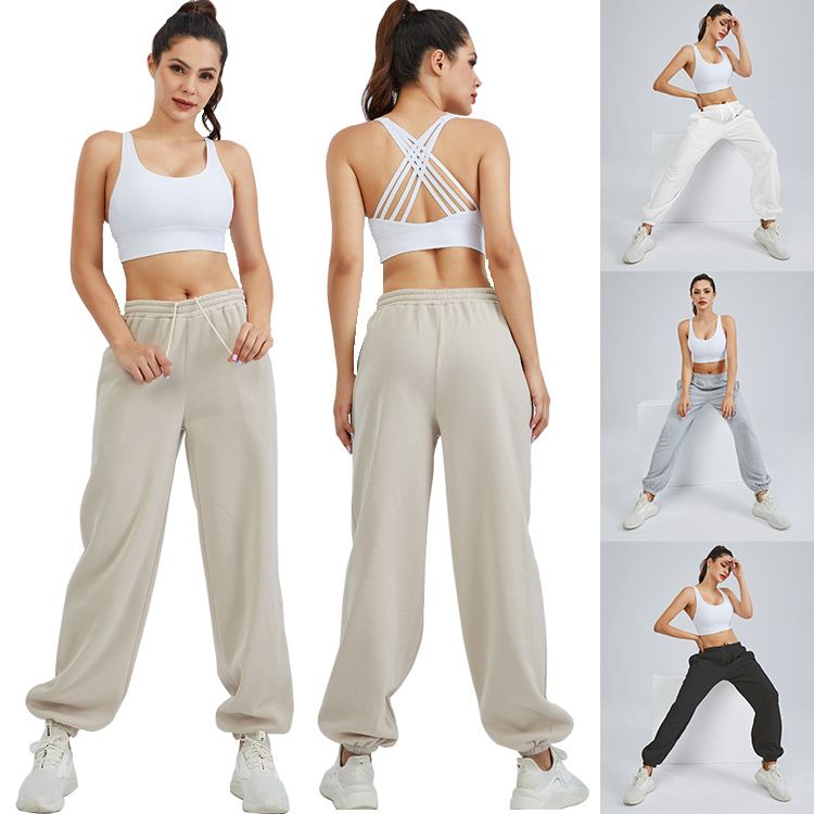 Loose Flared Jogger Drawstring Fleece Sweatpants