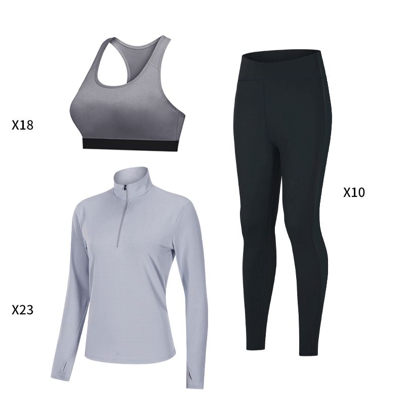 Breathable Workout Sport Tops Yoga Bra and Leggings 3 Pieces Set