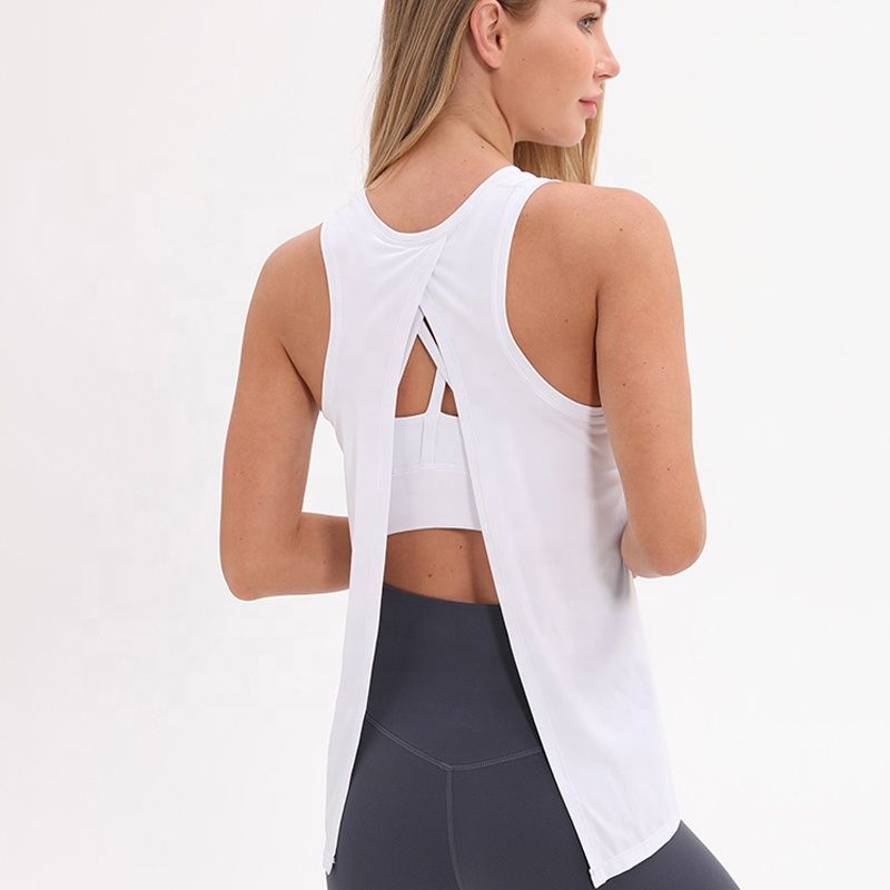 Womens Sports Vest Yoga Tank Tops Elastic Fitness Running Singlet Tops Blouse