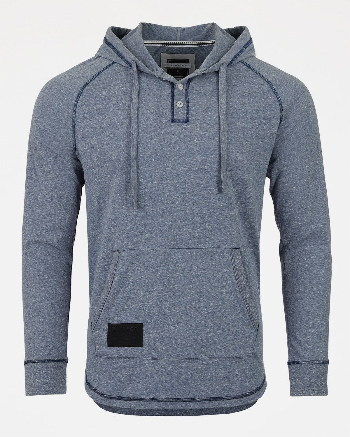 Mens Long Sleeve Lightweight Hooded Henley – Color Block Pullover Hoodie  for Casual Gym Workout Travel