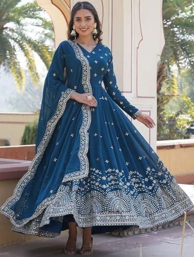 Robe évasé Bleu pétrole