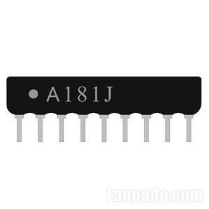 A181J 9-Pin 180 Ohm 180R A09-181JP A-Type 9A 9P Array Thick Film Network Resistor