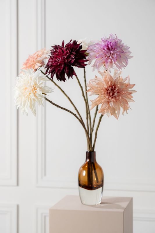 Silk-ka Dahlia steel creme RT 63 cm