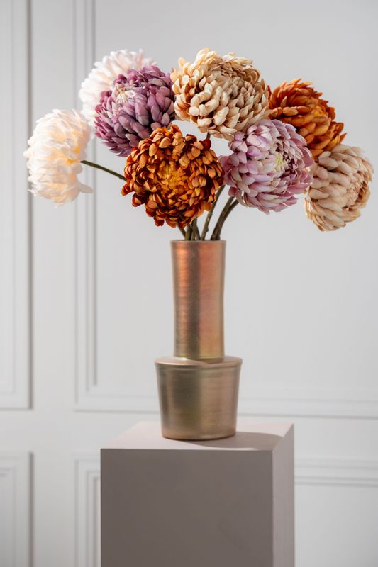 Silk-ka Chrysant tak lavendel/paars 64 cm