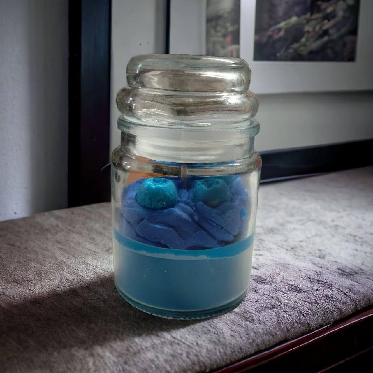 Blueberry Cheesecake in a Jar with a Lid
