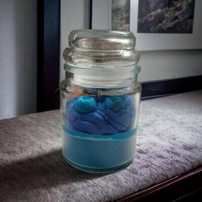 Blueberry Cheesecake in a Jar with a Lid