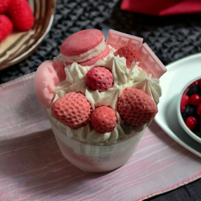 Extra Big Strawberry Cheesecake Macaroon Dessert