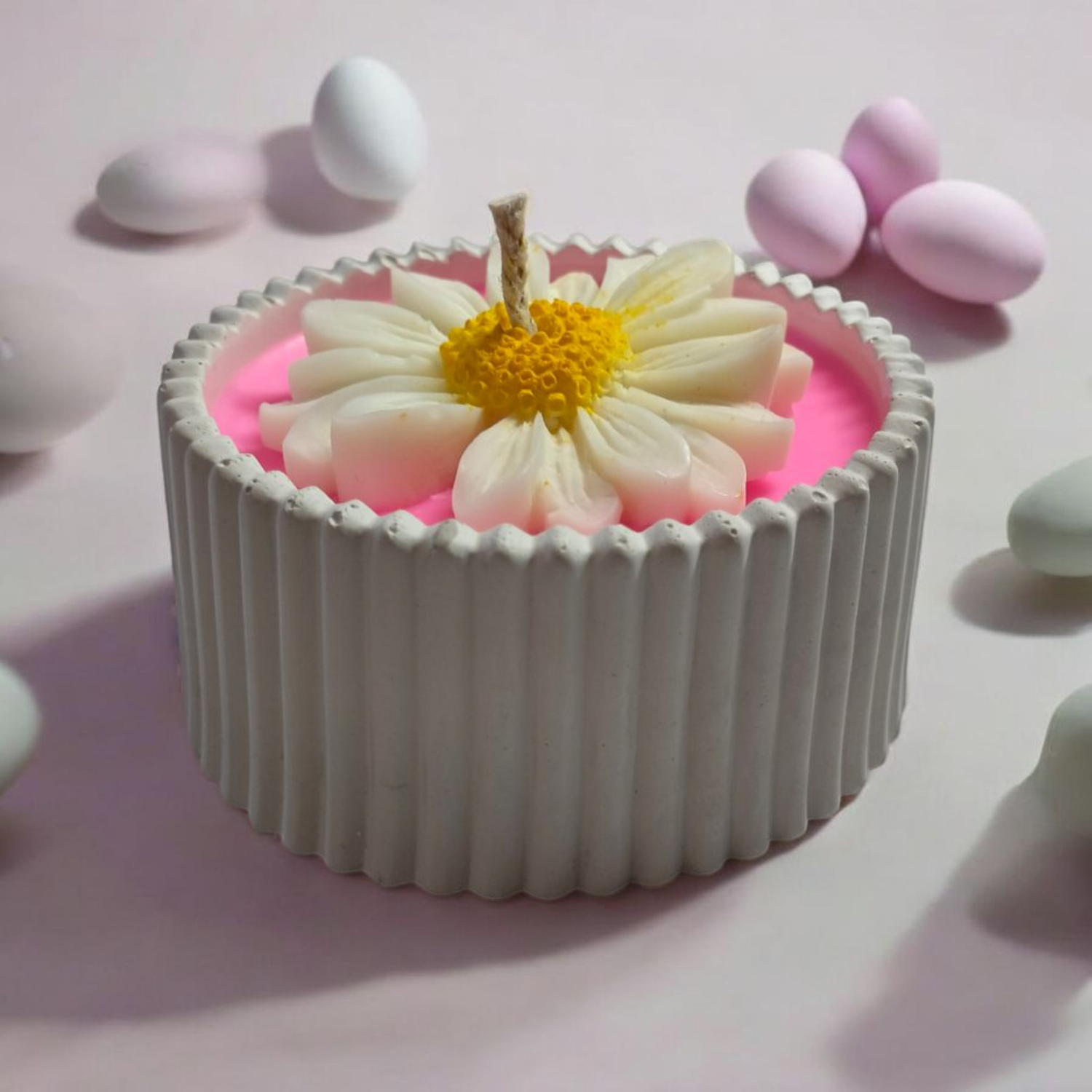 Flower in plaster bowl 