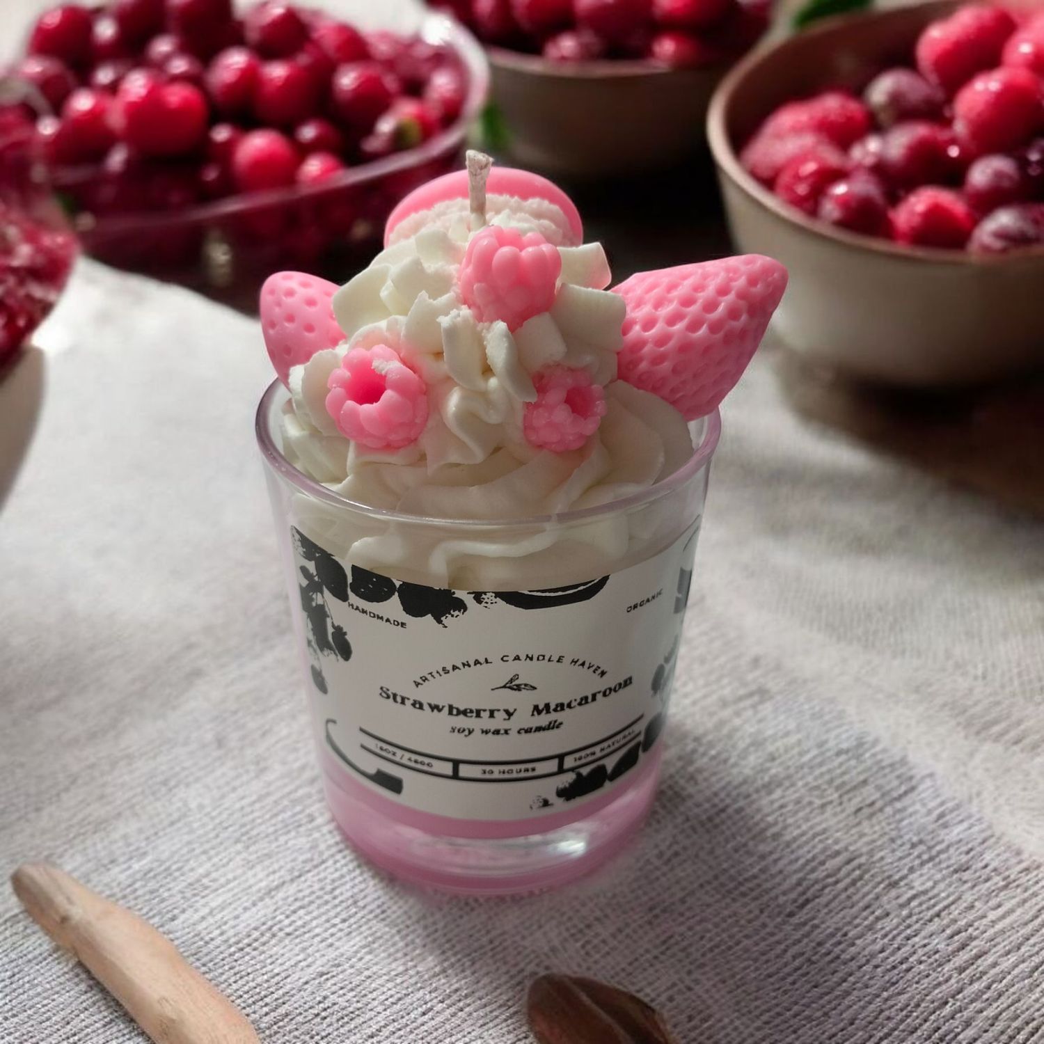 Strawberry Macaroon Dessert in a Glass