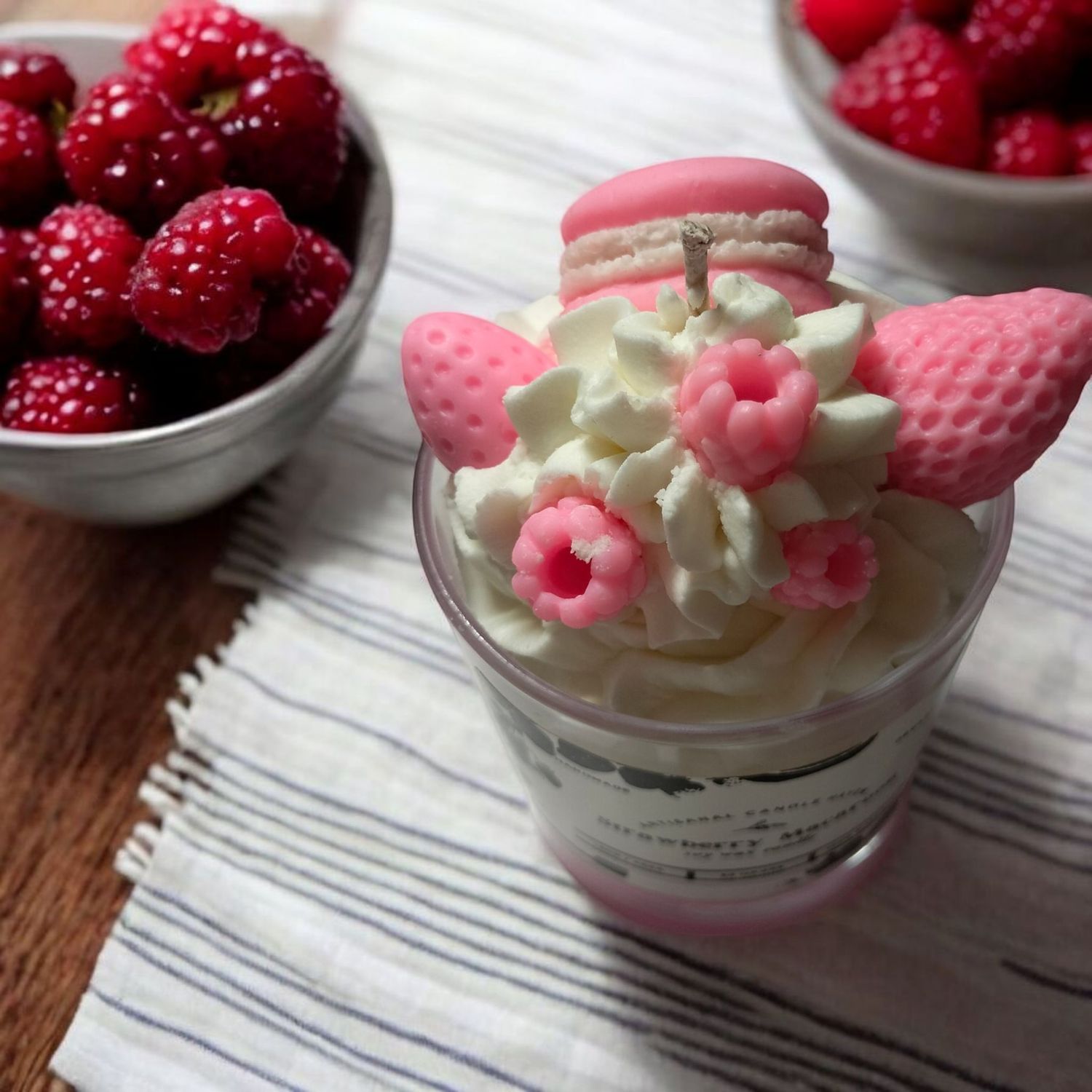 Strawberry Macaroon Dessert in a Glass