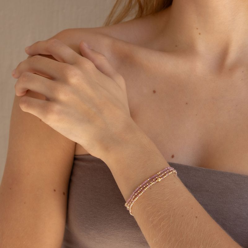 Summer Sorbet Pink Tourmaline Bracelet stack