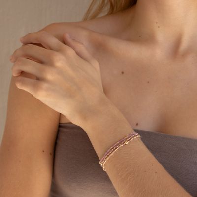 Summer Sorbet Pink Tourmaline Bracelet stack