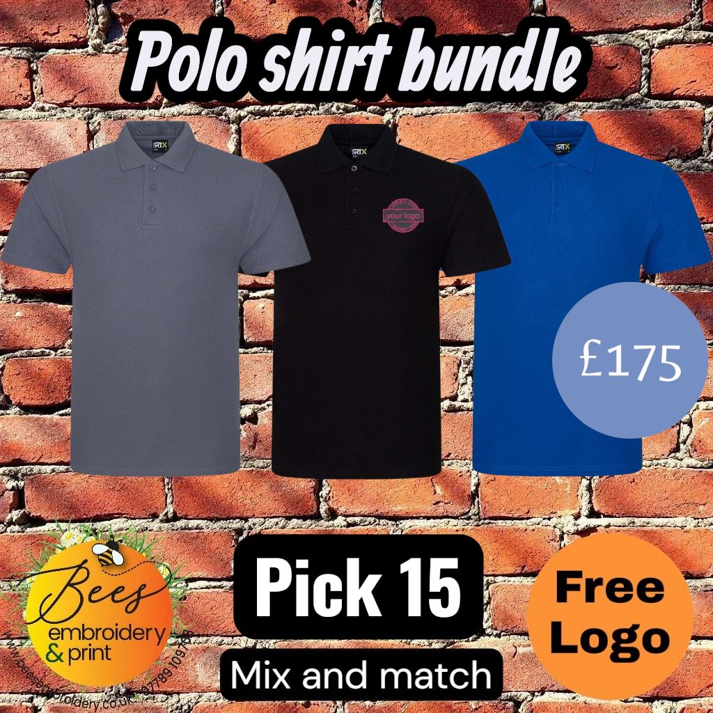 15 Polo shirt workwear bundle  - with free logo