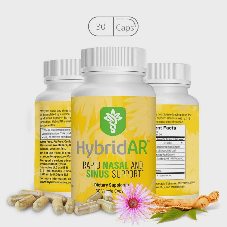 HYBRIDAR RAPID NASAL AND SINUS SUPPORT, Size: 30 VCAPS