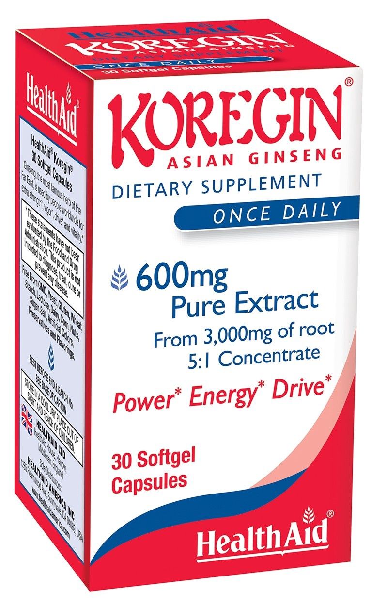 KOREGIN ASIAN GINSENG 600 MG PURE EXTRACT, Size: 30 CAPS
