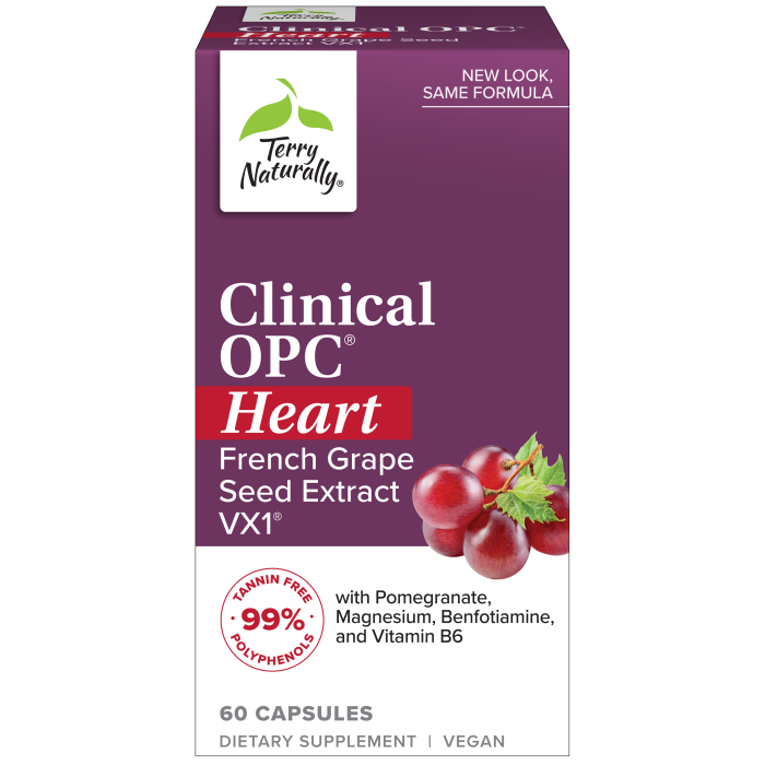 CLINICAL OPC HEART FRENCH GRAPE SEED EXTRACT VX1, Size: 60 VCAPS