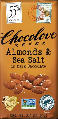 ALMONDS &amp; SEA SALT IN DARK CHOCOLATE