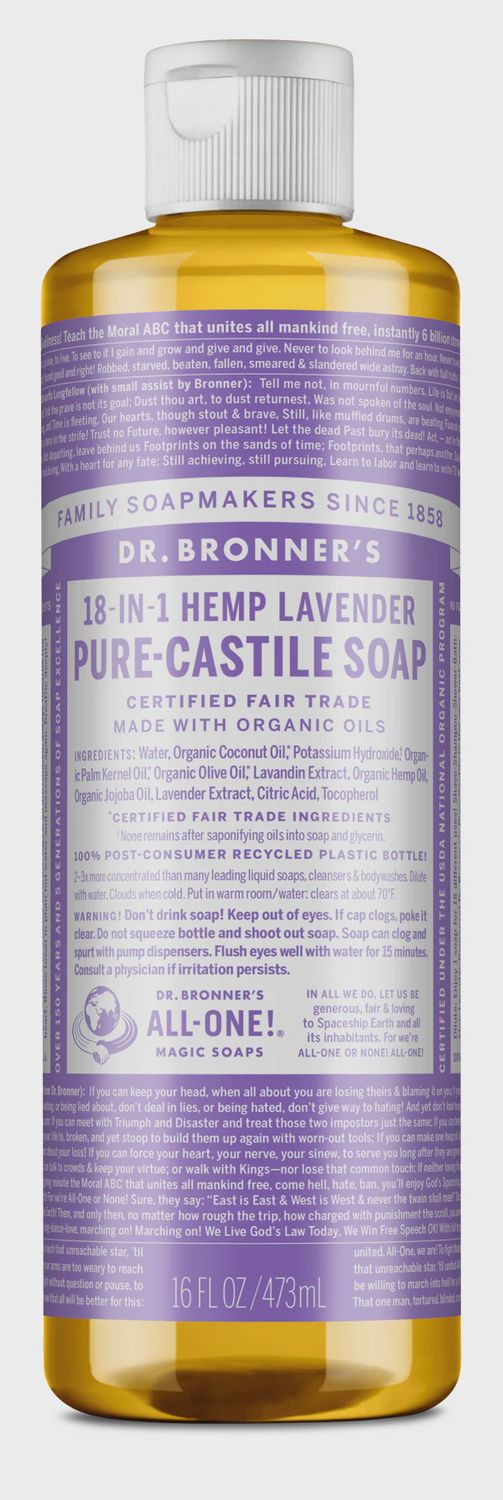LAVENDER - PURE-CASTILE LIQUID SOAP, Size: 16 FL OZ
