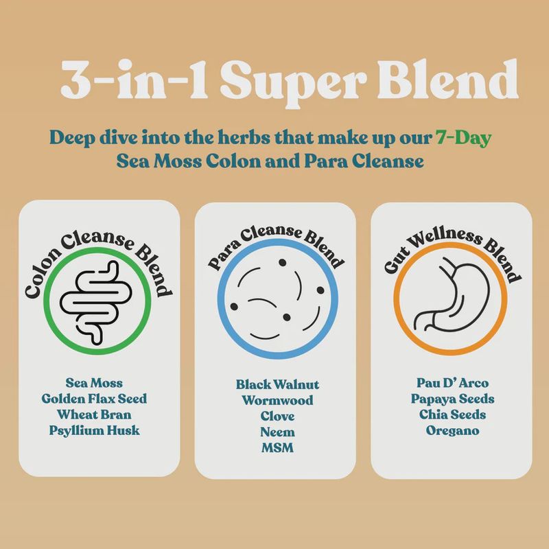 SEA MOSS 7 DAY COLON AND PARA CLEANSE PINEAPPLE FLAVOR