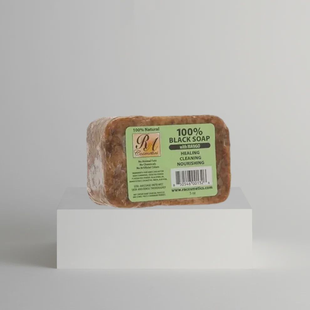 100% BLACK SOAP WITH MANGO, Size: 5 OZ