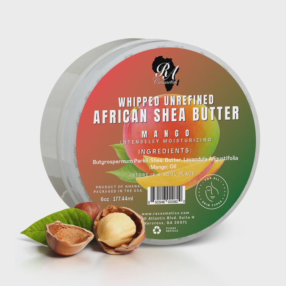 WHIPPED UNREFINED AFRICAN SHEA BUTTER-MANGO, Size: 6 OZ