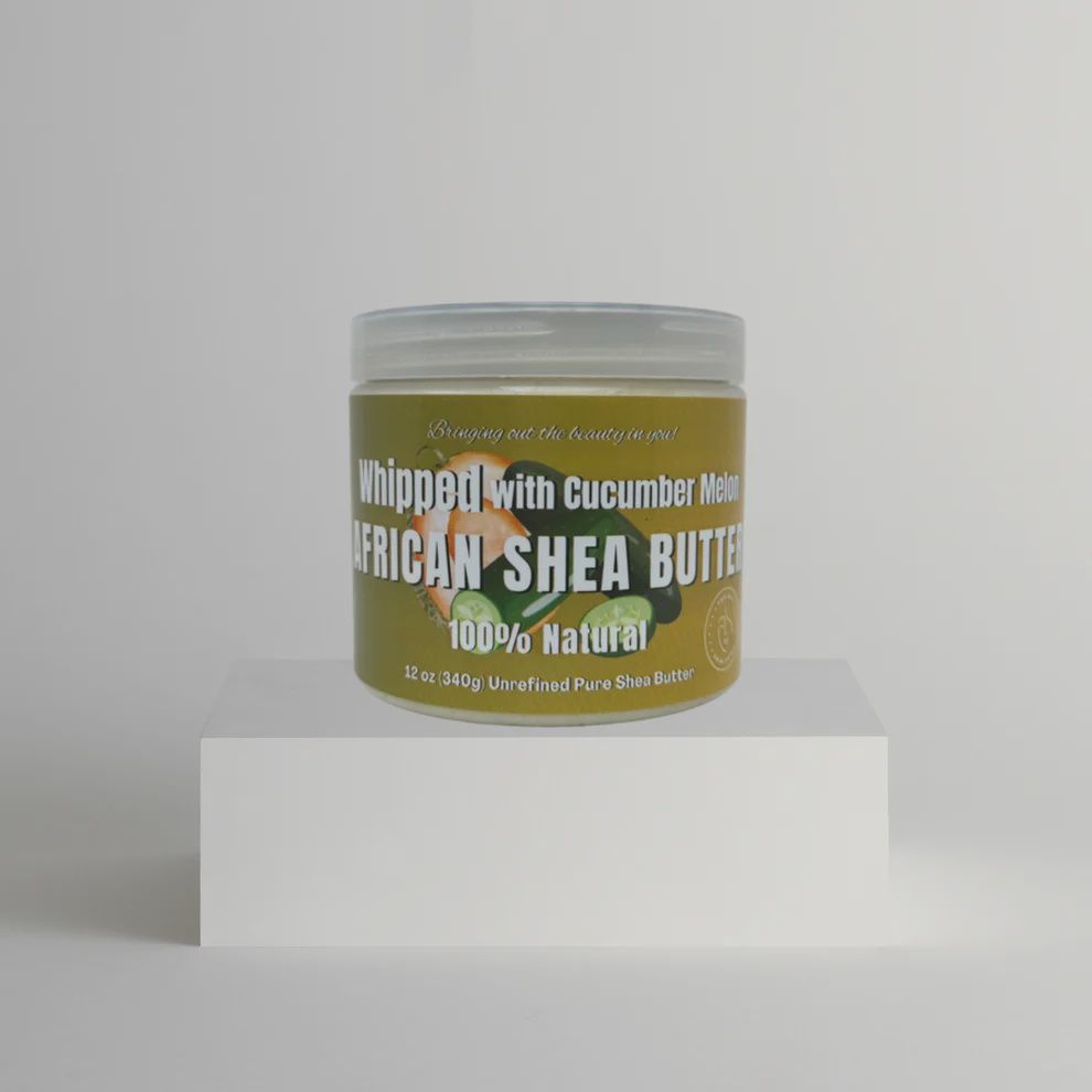 WHIPPED UNREFINED AFRICAN SHEA BUTTER - CUCUMBER MELON, Size: 6 OZ