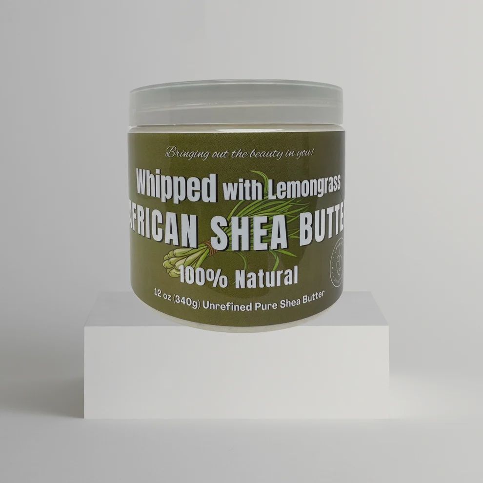 WHIPPED UNREFINED AFRICAN SHEA BUTTER - LEMONGRASS, Size: 6 OZ