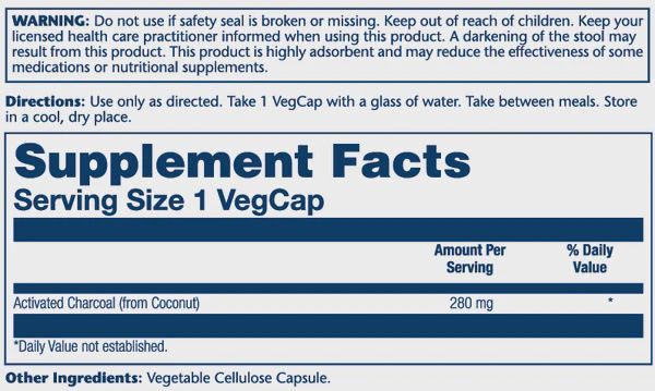 ACTIVATED CHARCOAL CAPSULES 280 MG