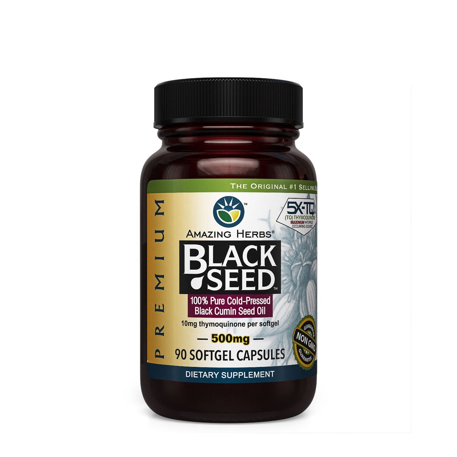 100% PURE COLD-PRESSED BLACK CUMIN SEED OIL 500MG, Size: 90 SG