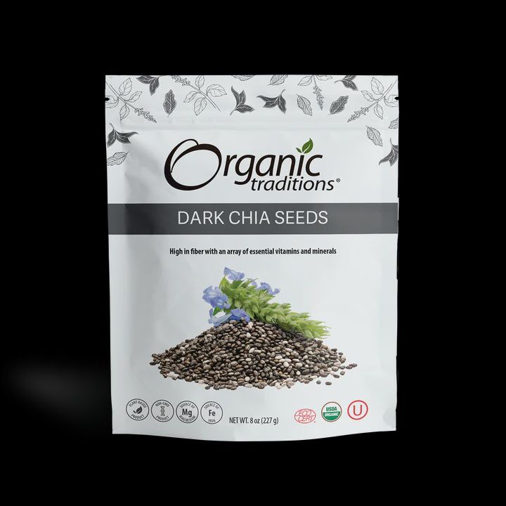 DARK CHIA SEEDS, Size: 8 OZ