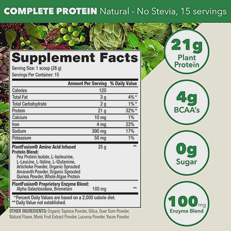 COMPLETE PROTEIN - VEGAN PROTEIN POWDER - NATURAL FLAVOR