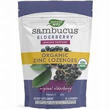 SAMBUCUS ELDEERBERRY ORGANIC ZINC LOZENGES, Size: 24 LOZENGES