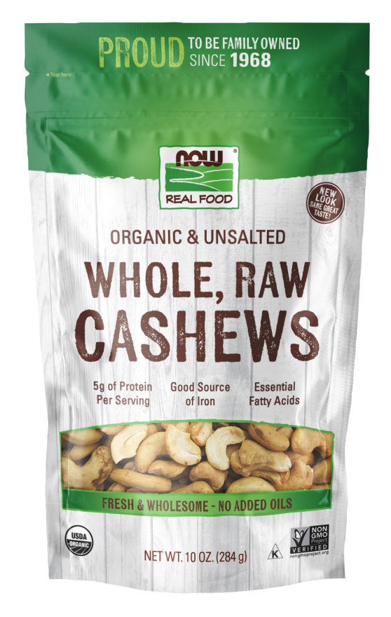 CASHEWS, ORGANIC WHOLE, RAW &amp; UNSALTED, Size: 10 OZ