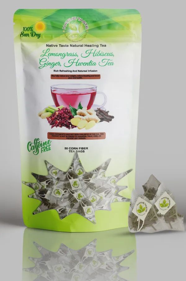 LEMONGRASS, HIBISCUS, GINGER, HWENTIA TEA, Size: 50 BAGS