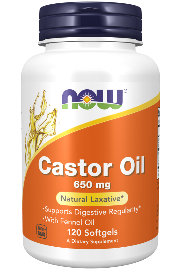 CASTOR OIL 650 MG, Size: 120 SOFTGELS