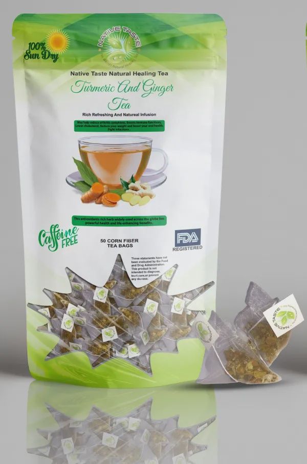 TURMERIC AND GINGER TEA, Size: 50 BAGS