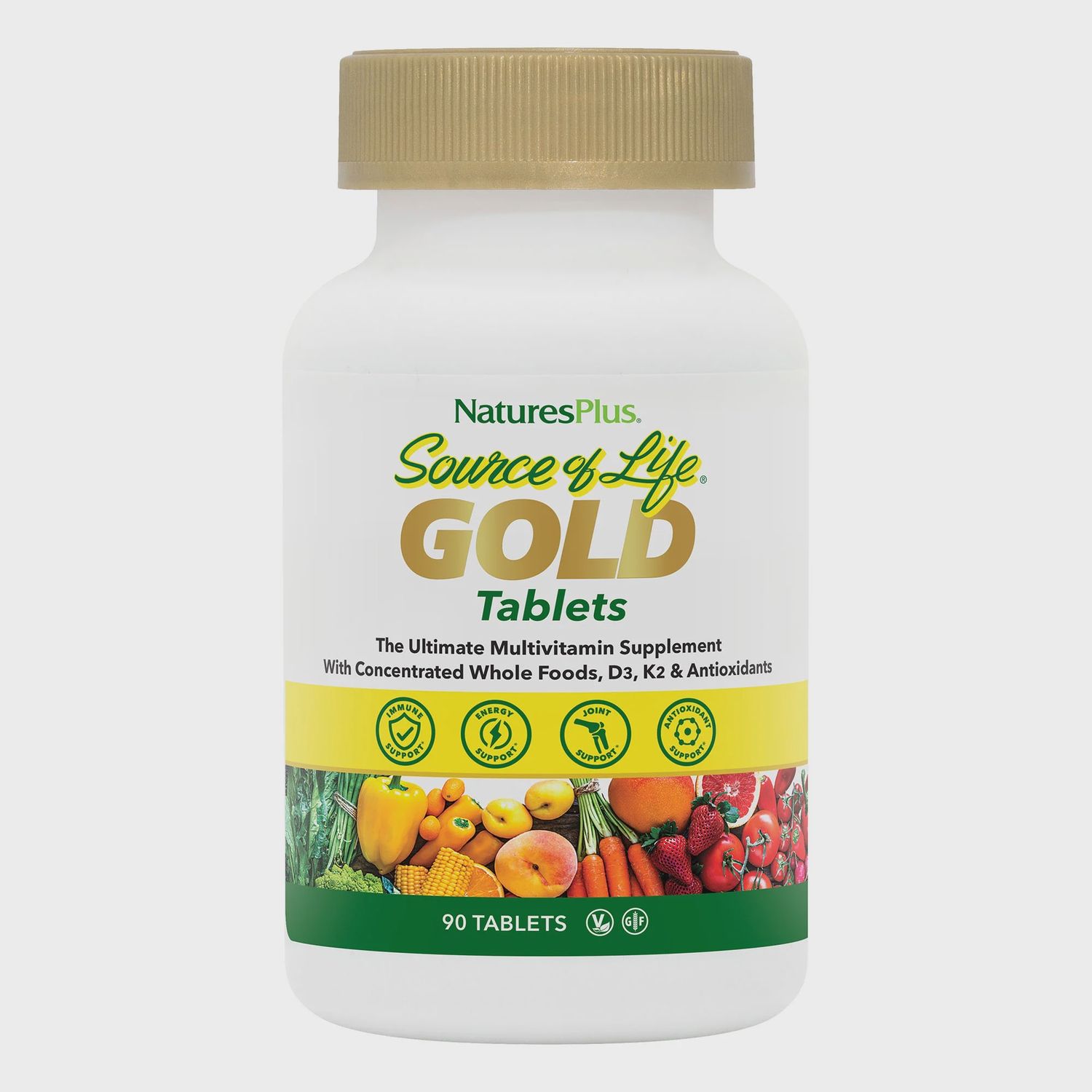 SOURCE OF LIFE GOLD MULTIVITAMIN TABLETS, Size: 90 VTABS