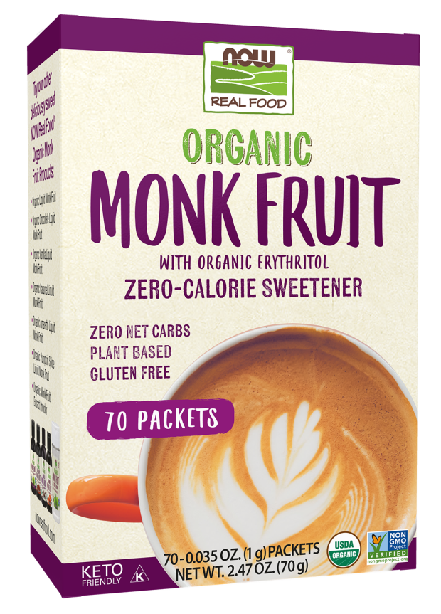 ORGANIC MONK FRUIT WITH ERYTHRITOL, Size: 70 - 0.035 OZ PACKS