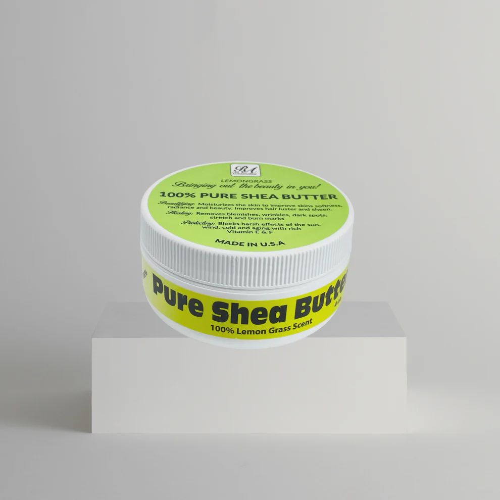 100% PURE SHEA BUTTER-LEMONGRASS, Size: 4 OZ