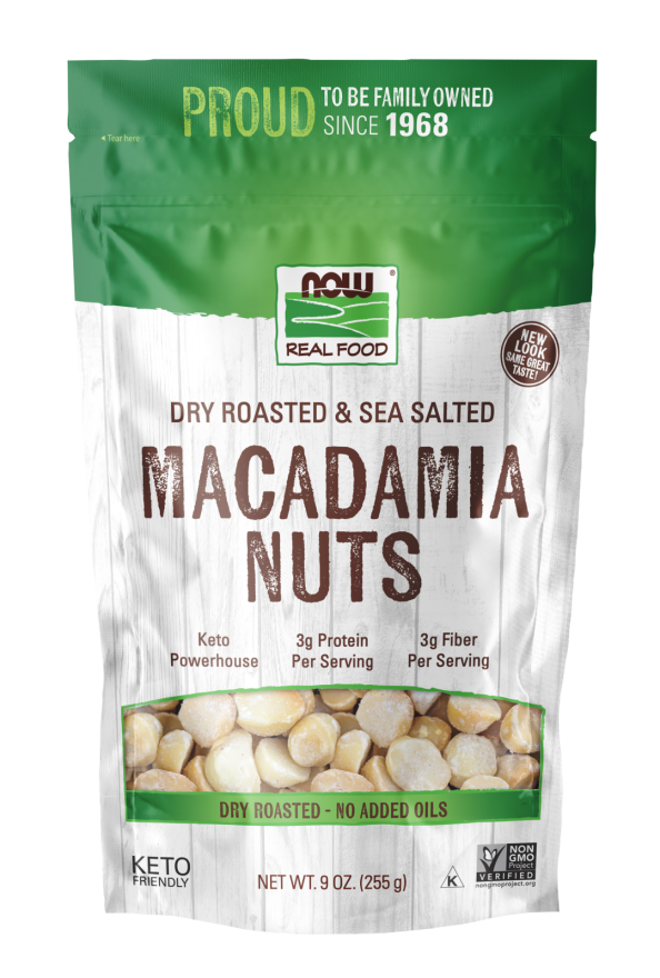 MACADAMIA NUTS, DRY ROASTED &amp; SALTED, Size: 9 OZ