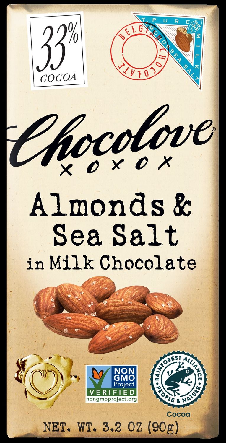 ALMONDS &amp; SEA SALT IN MILK CHOCOLATE, Size: 3.2 OZ