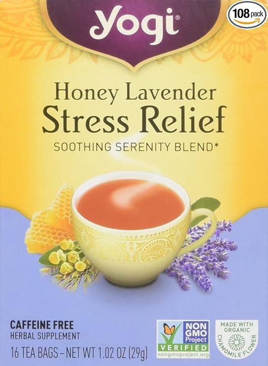 HONEY LAVENDER STRESS RELIEF TEA, Size: 16 TEA  BAGS
