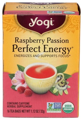 RASPBERRY PASSION PERFECT ENERGY TEA, Size: 16 BAGS