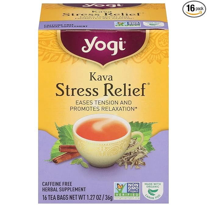 KAVA STRESS RELIEF TEA, Size: 16 BAGS