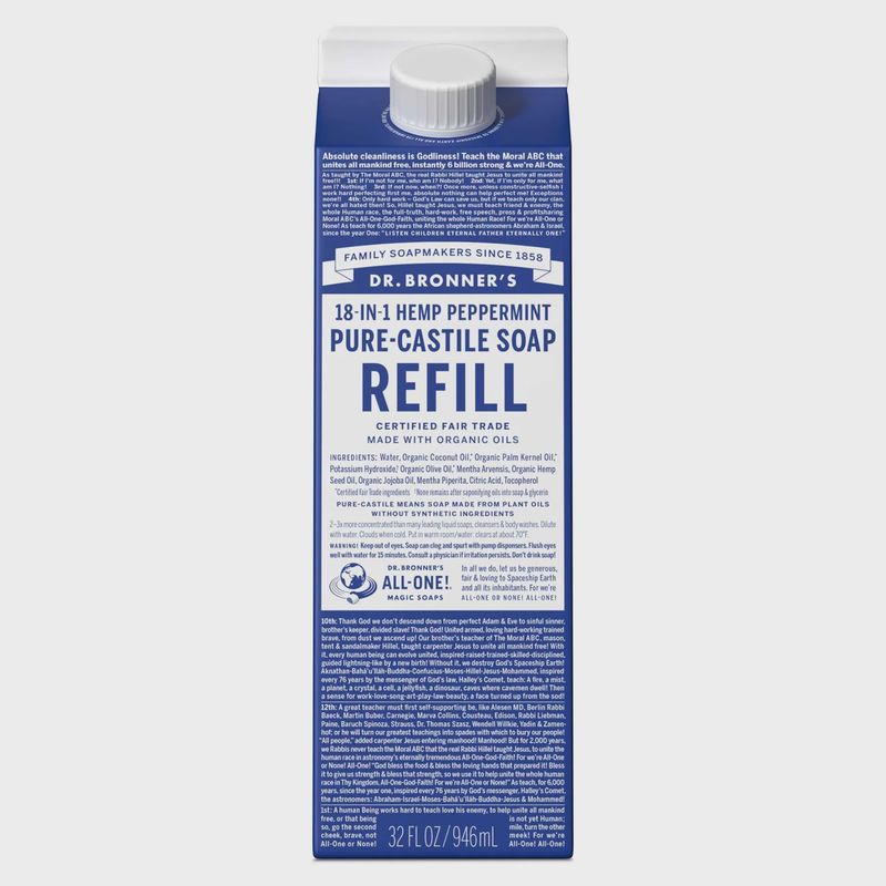PEPPERMINT - PURE - CASTILLE LIQUID SOAP REFILL