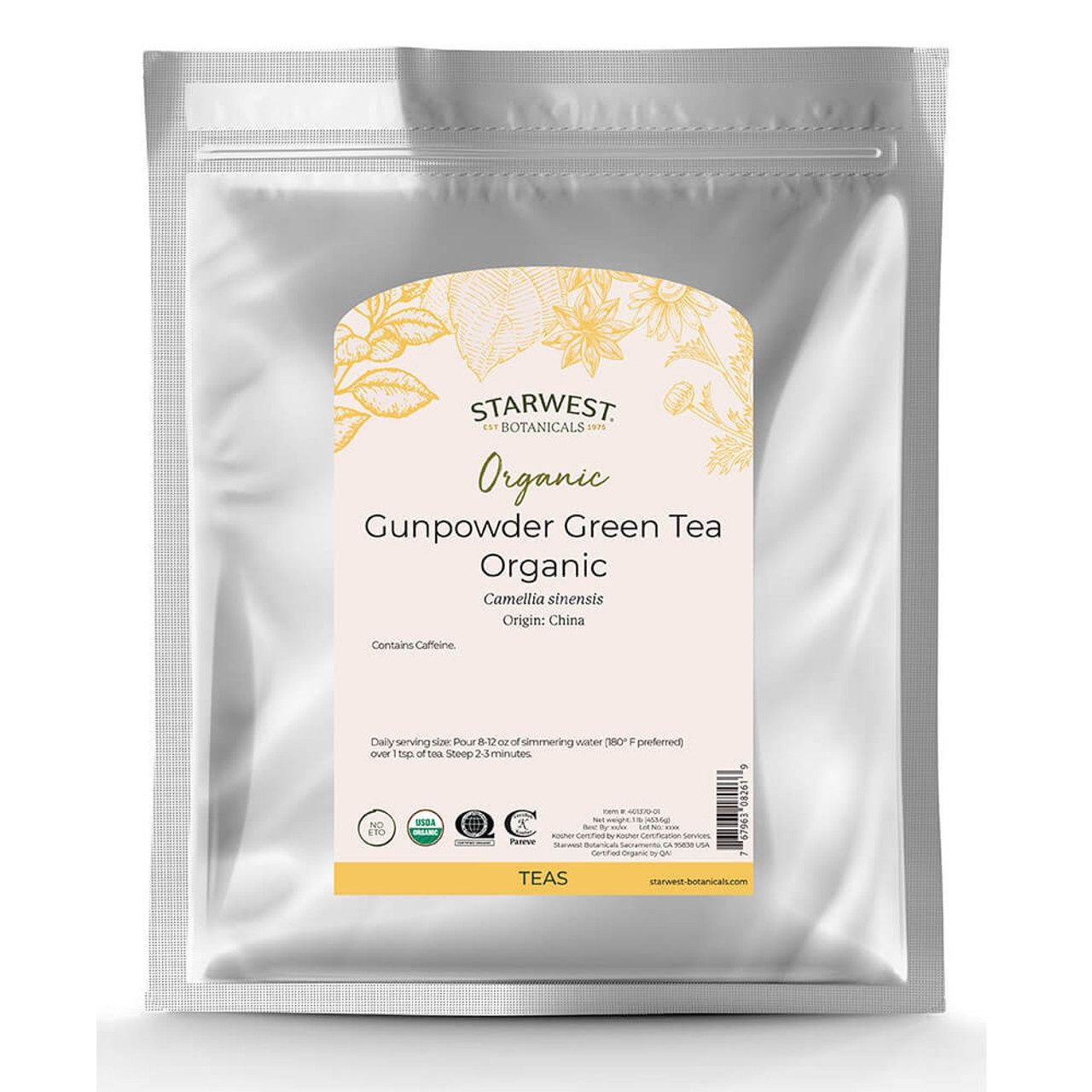 ORGANIC GUNPOWDER GREEN TEA, Size: 1 LB