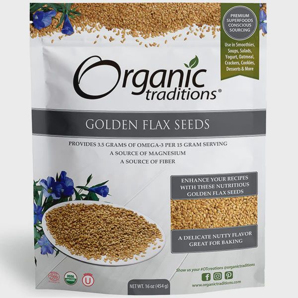 ORGANIC GOLDEN FLAX SEEDS, Size: 8 OZ