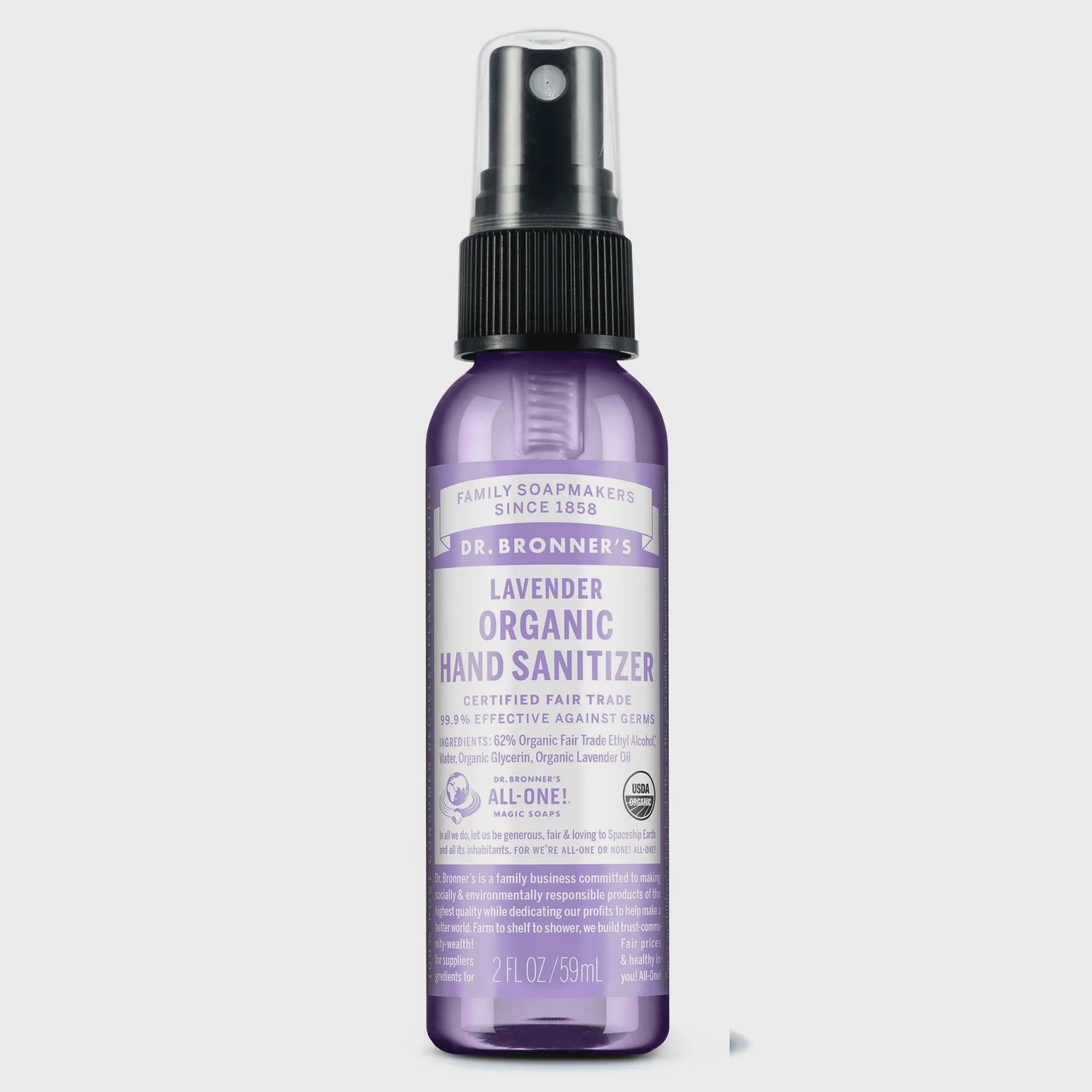 LAVENDER ORGANIC HAND SANITIZER, Size: 2 FL OZ