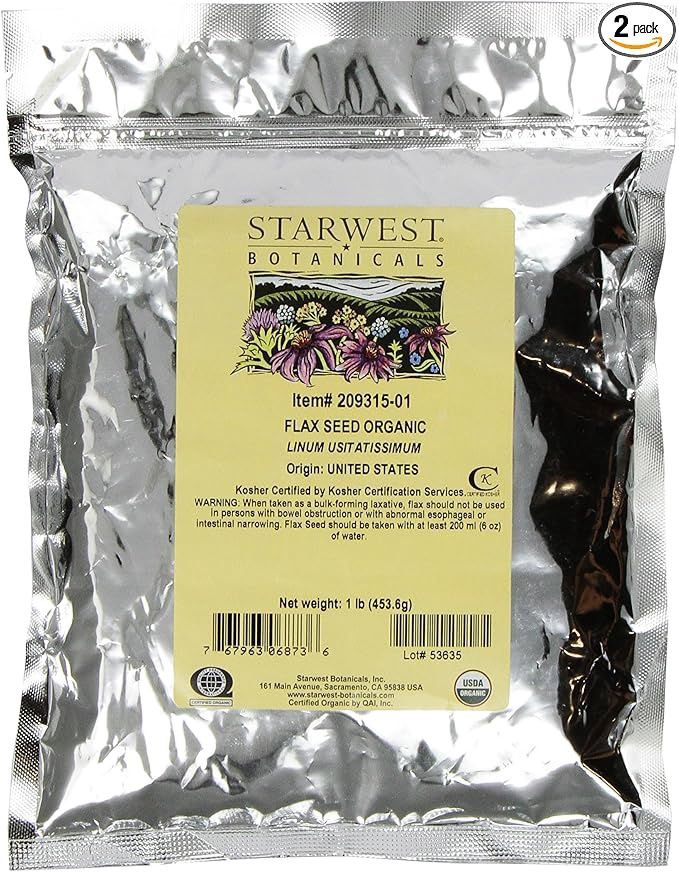 ORGANIC WHOLE BROWN FLAX SEED, Size: 1 LB